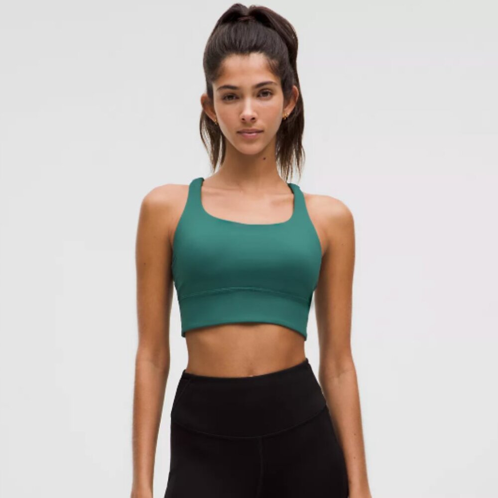 Lululemon Energy Longline Bra*Medium Support, B-D Cups Storm Teal Size 6